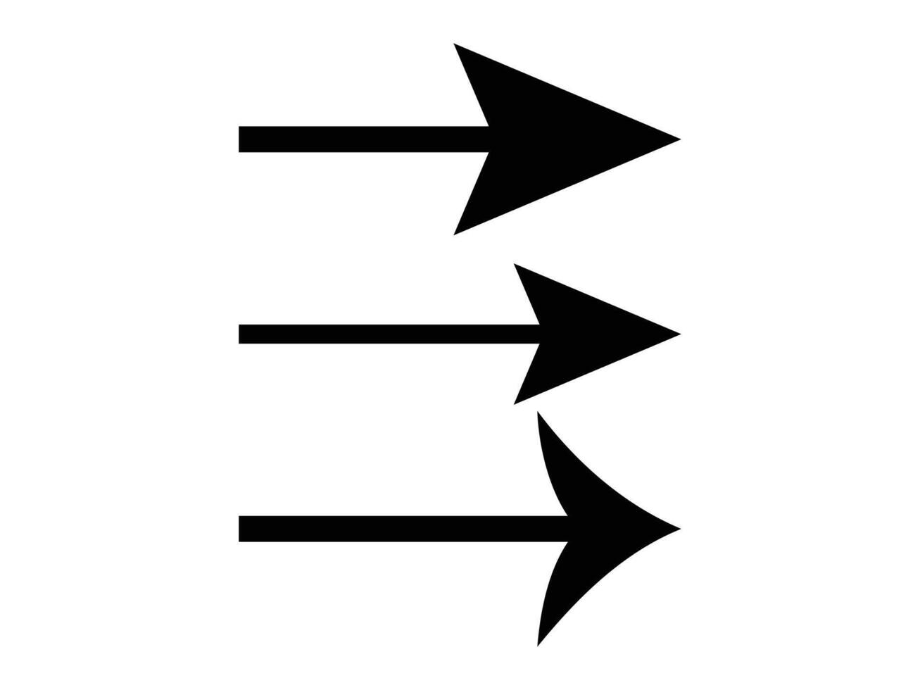 black arrows icons set vector