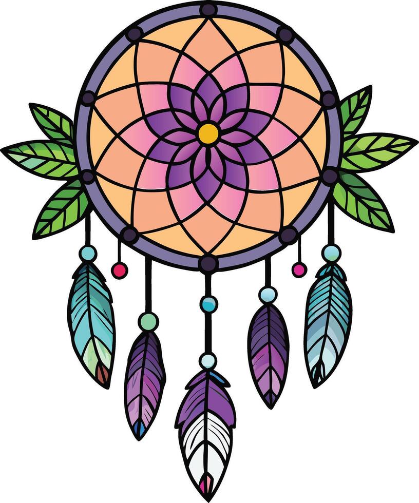 dream catcher with a background vector