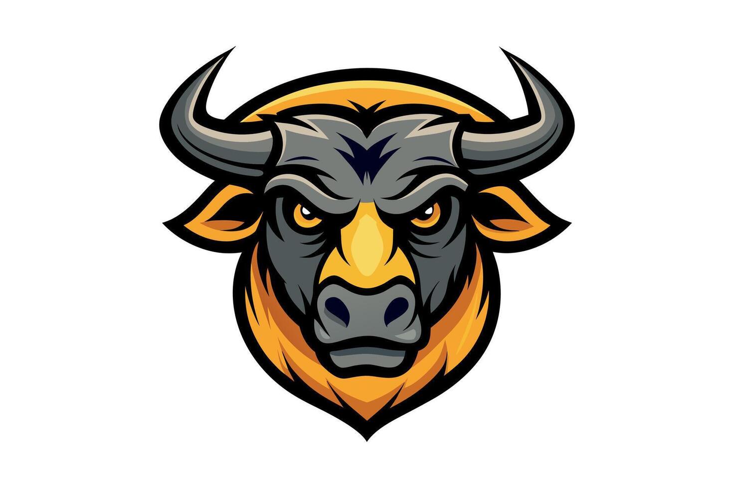 bull head mascot logo vector