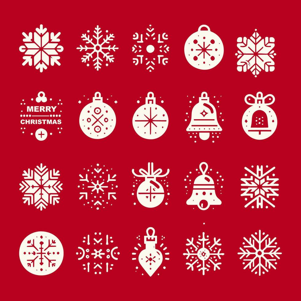 A collection of Christmas icons vector