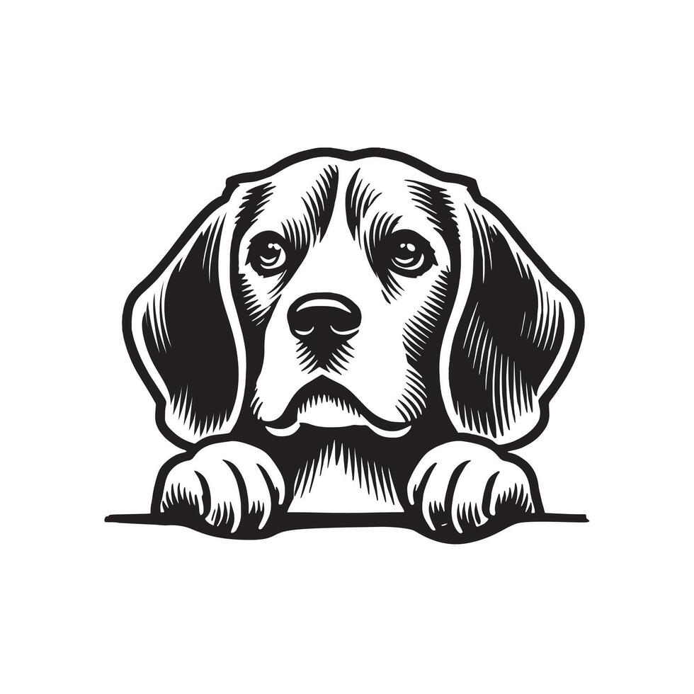 Beagle by the Campfire Glow vector