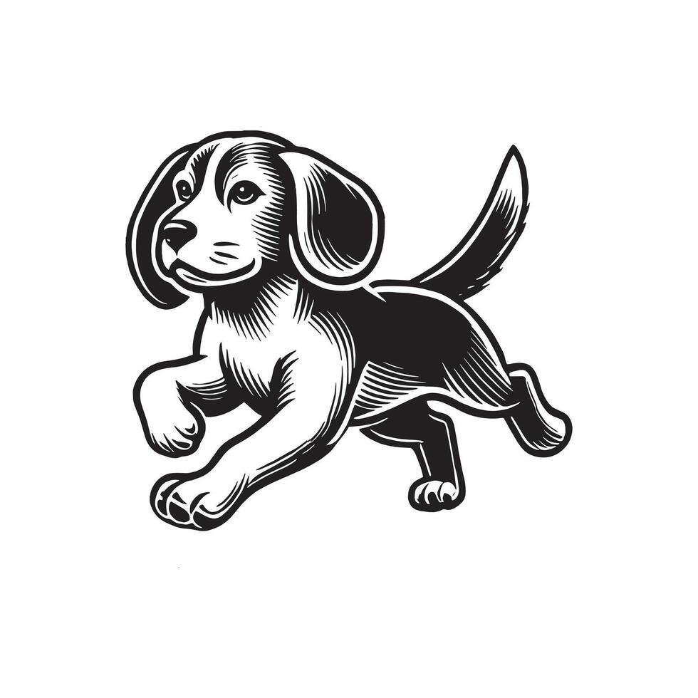 Beagle Cozy Morning Routine vector