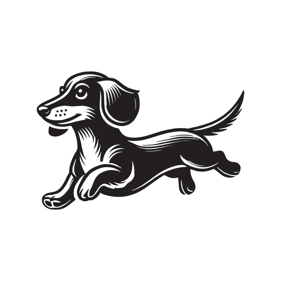 Dachshund, Minimalist and Simple Silhouette vector