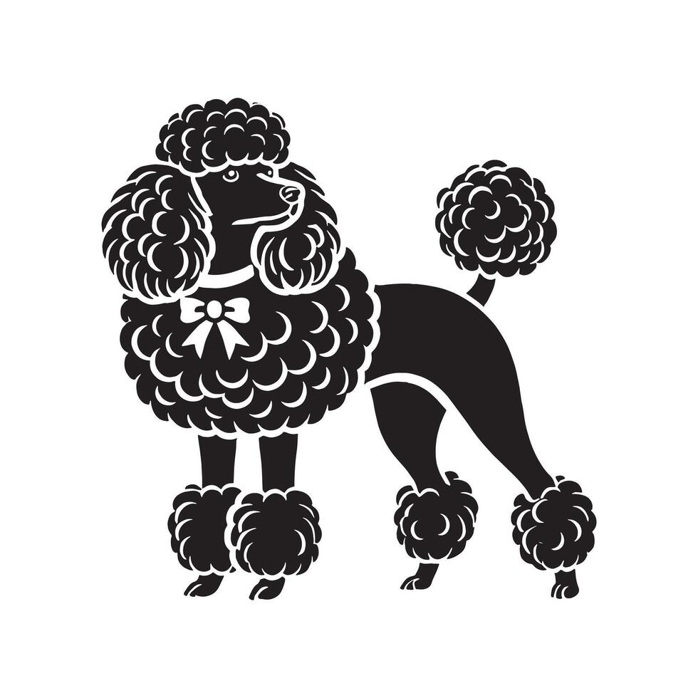 Silhouette image of Poodle vector