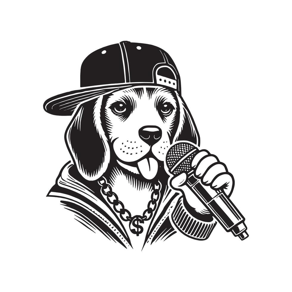 Beagle Dog Rapper Design vector