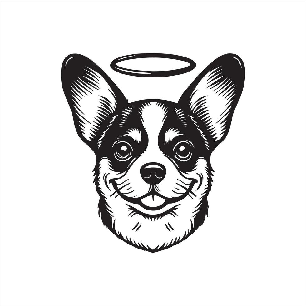 Simple Isolated Dog Angel Icon vector