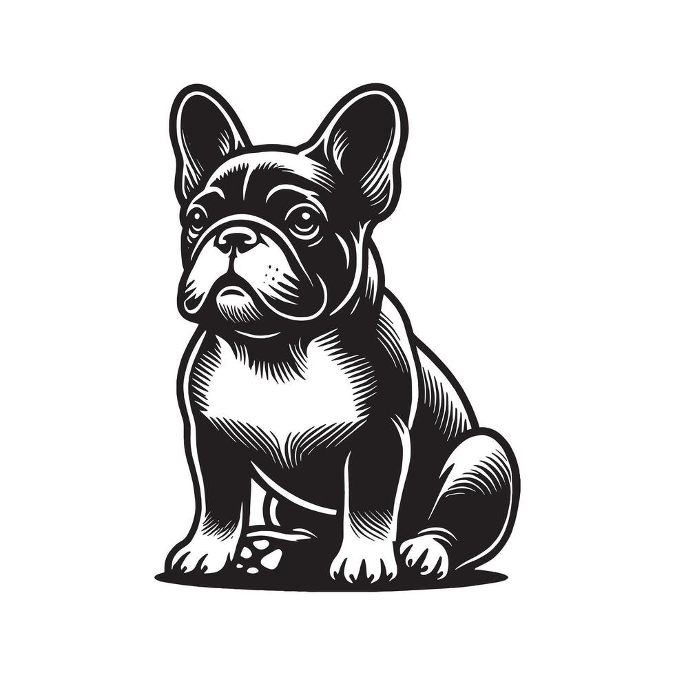 French Bulldog, Minimalist and Simple Silhouette vector