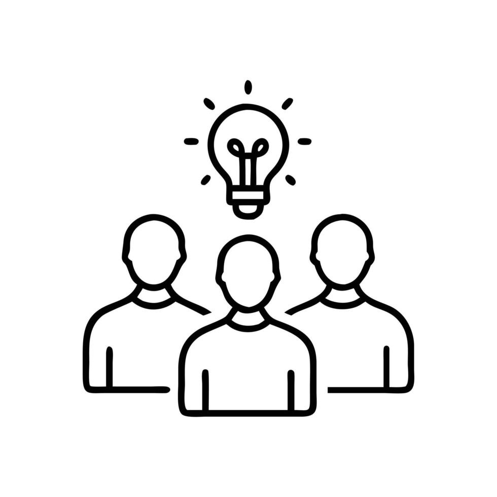 Brainstorming linear icon vector