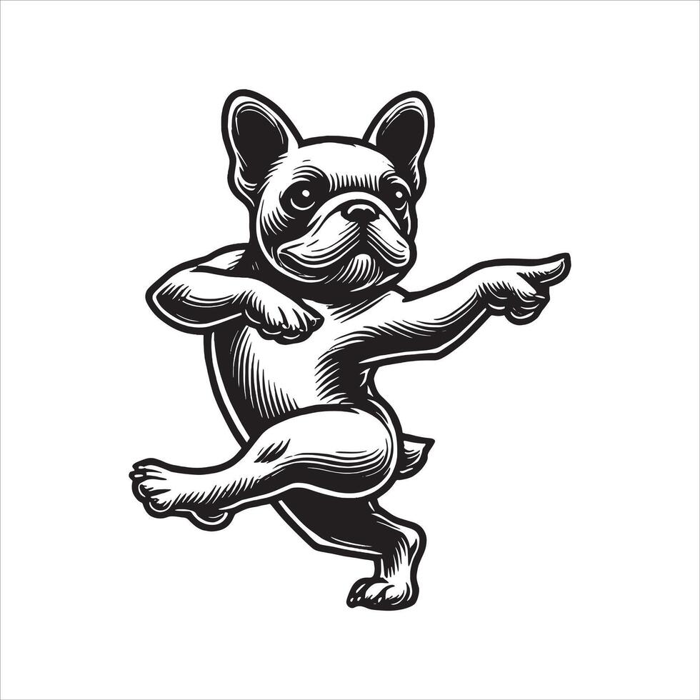 Creative design work for French Bulldog Dancing vector