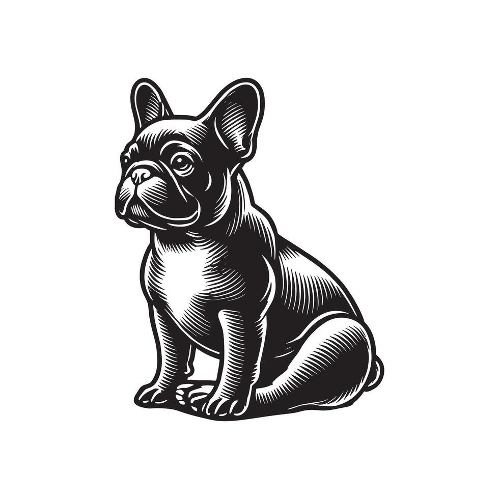 French Bulldog, Minimalist and Simple Silhouette vector