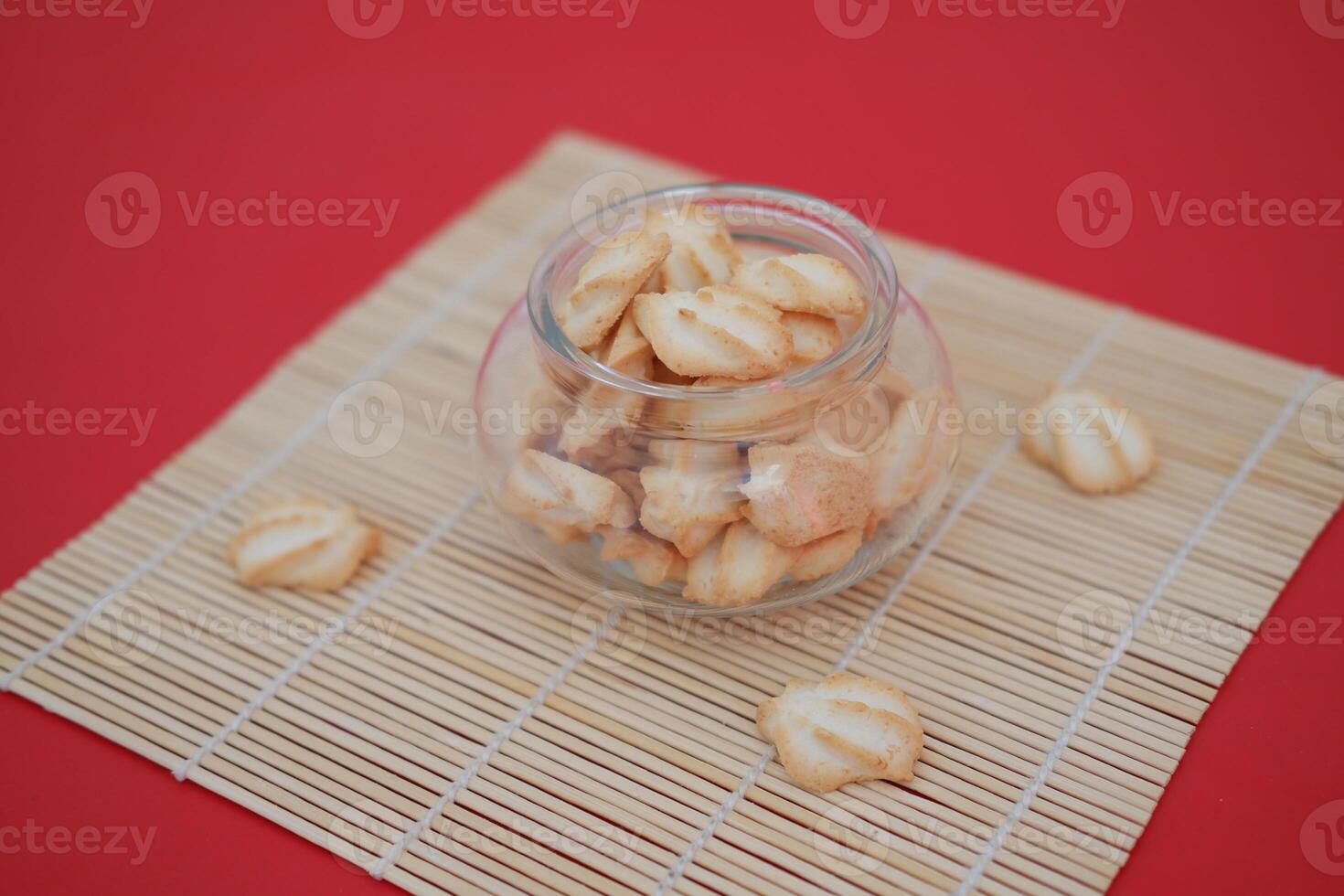 Kue Sagu Keju or Cheese Sago Cookies is Indonesian Traditional Cookies made from combination of sago flour and coconut milk photo