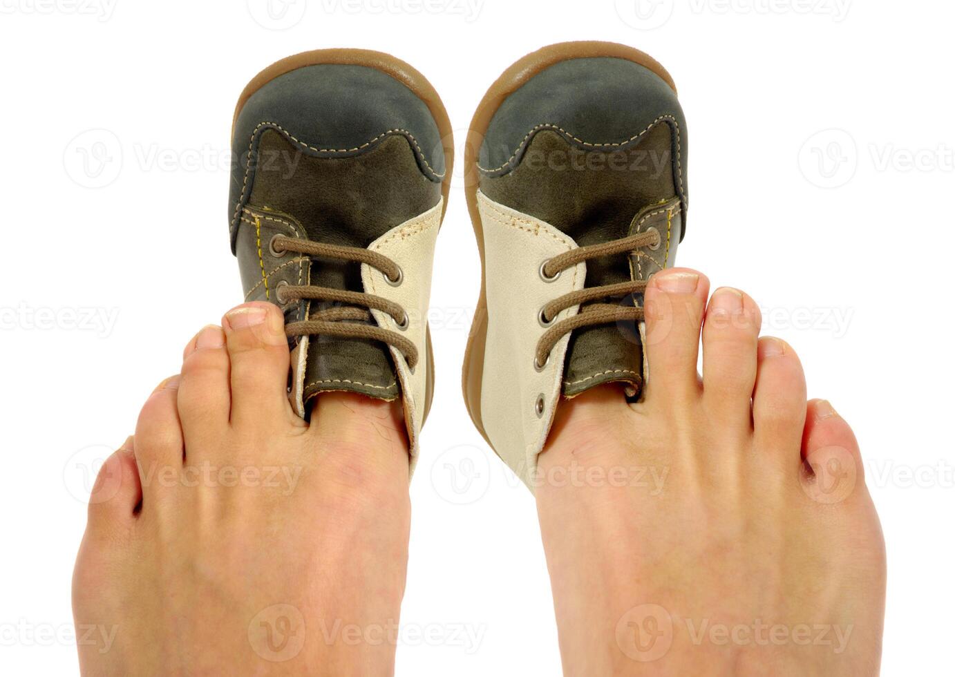 Uncomfortable shoes on a white background photo