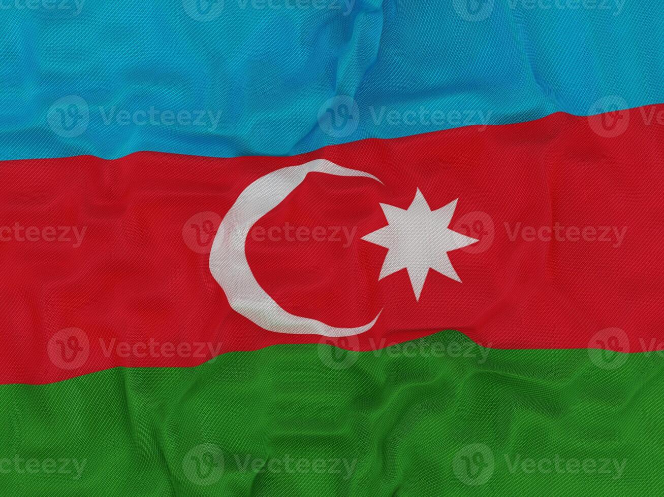 Flag of Azerbaijan On Fabric photo