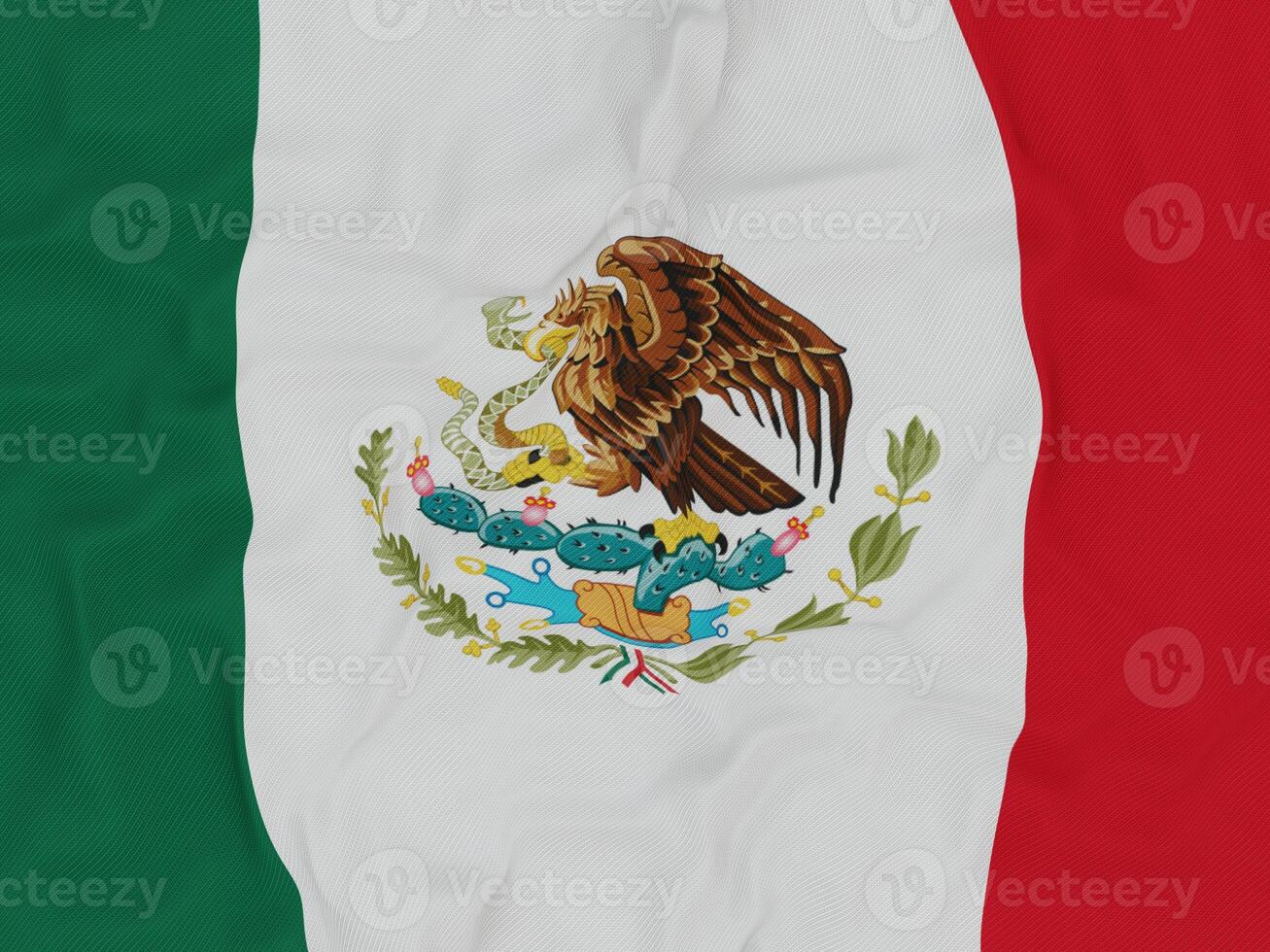 Flag of Mexico On Fabric photo
