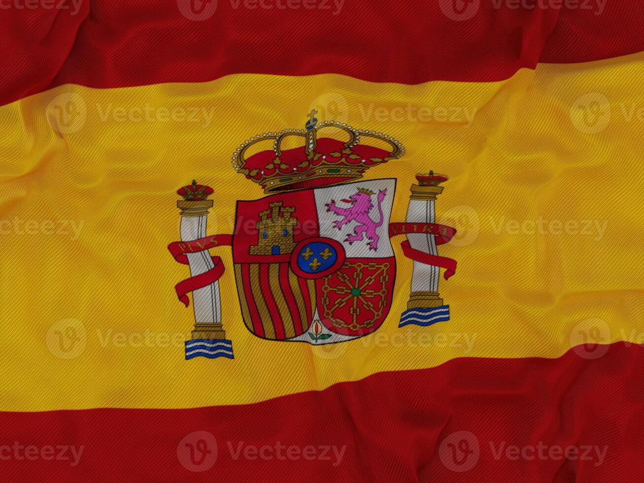 Flag of Spain On Fabric photo