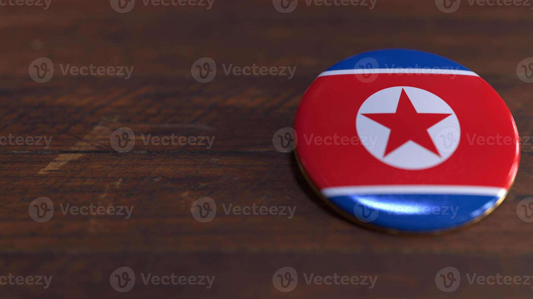 Voting Badge Featuring the Flag of North Korea photo