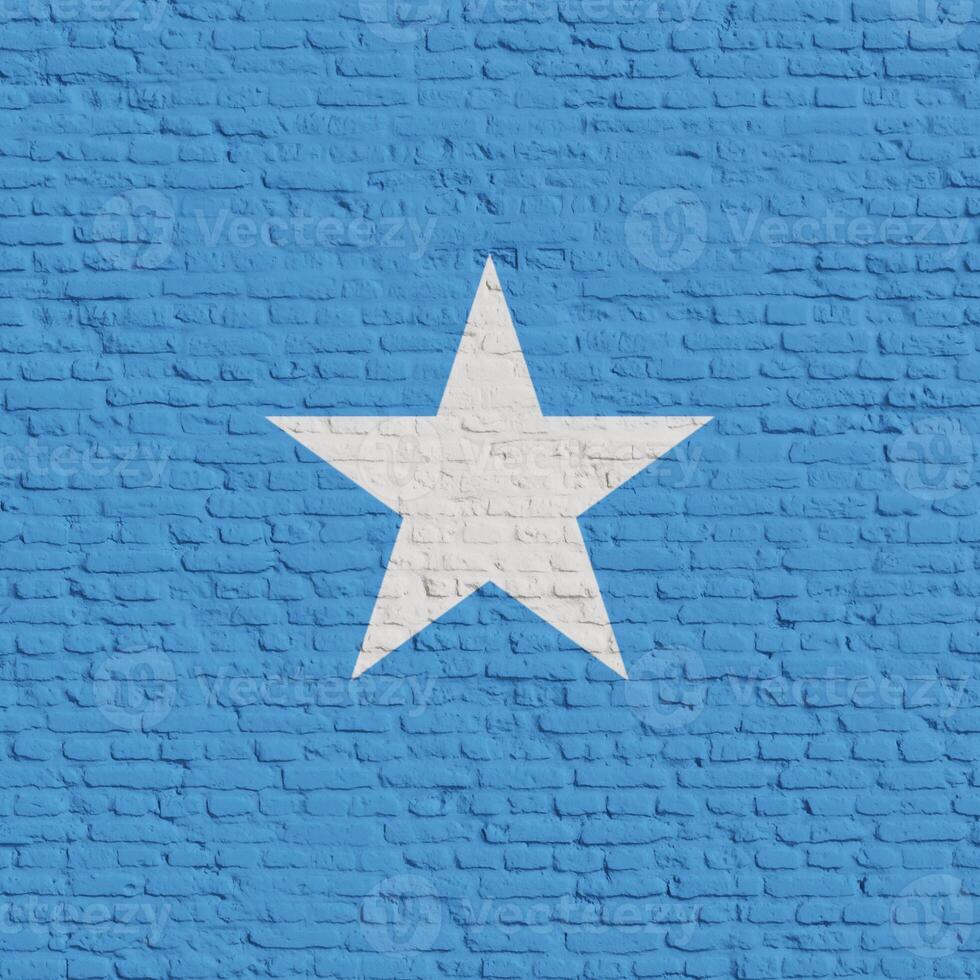 Brick Wall With Flag Of Somalia photo
