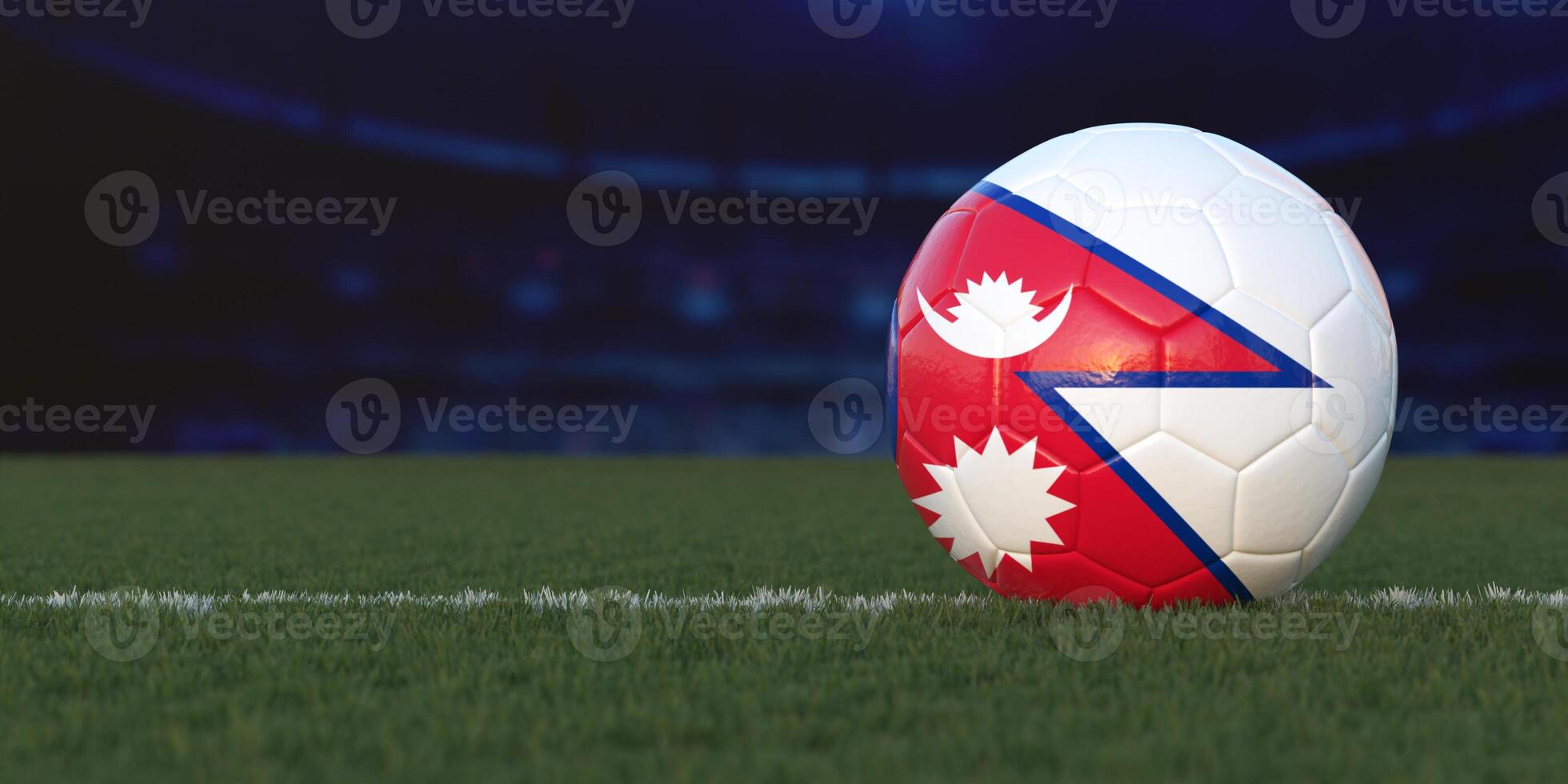 Flag of Nepal on a Soccer Ball photo