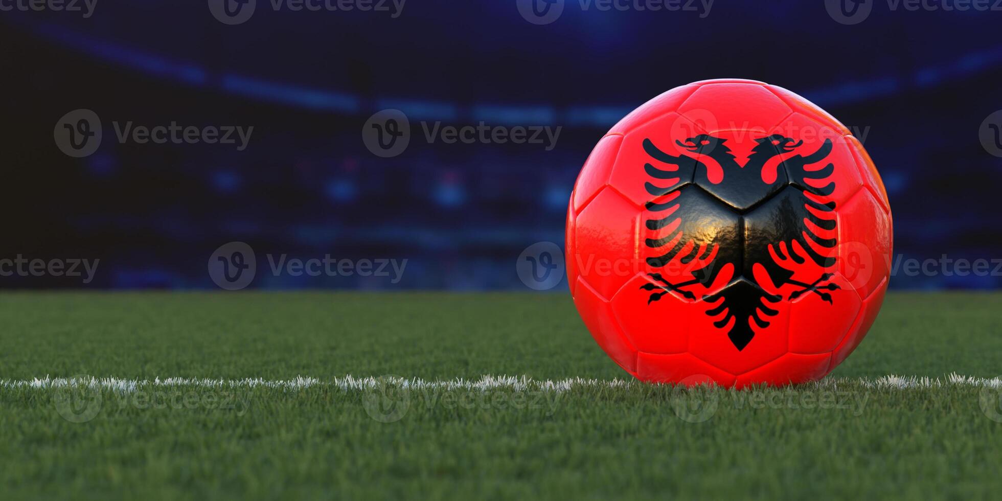 Flag of Albania On Soccer Ball photo