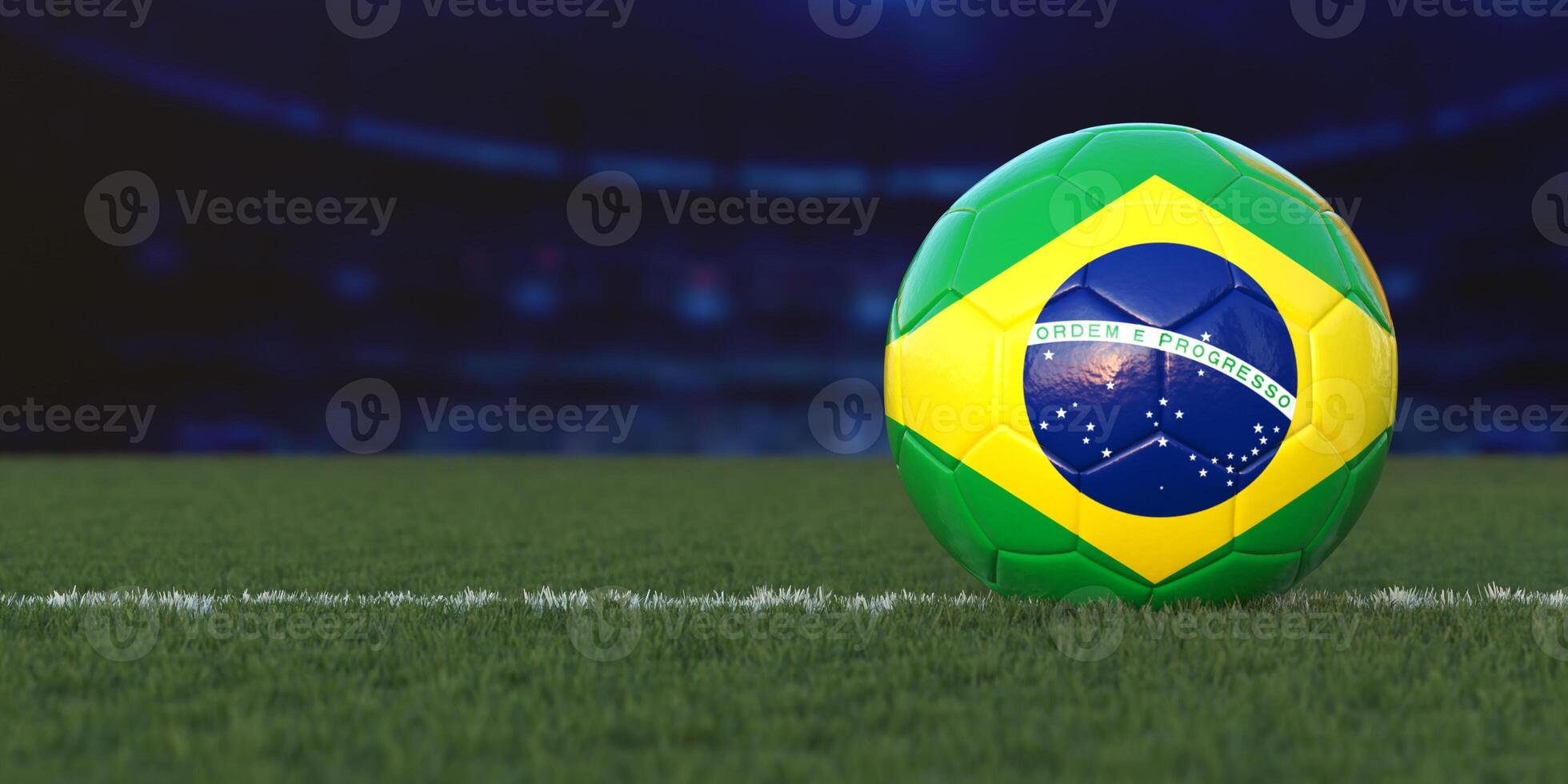 Flag of Brazil On Soccer Ball photo