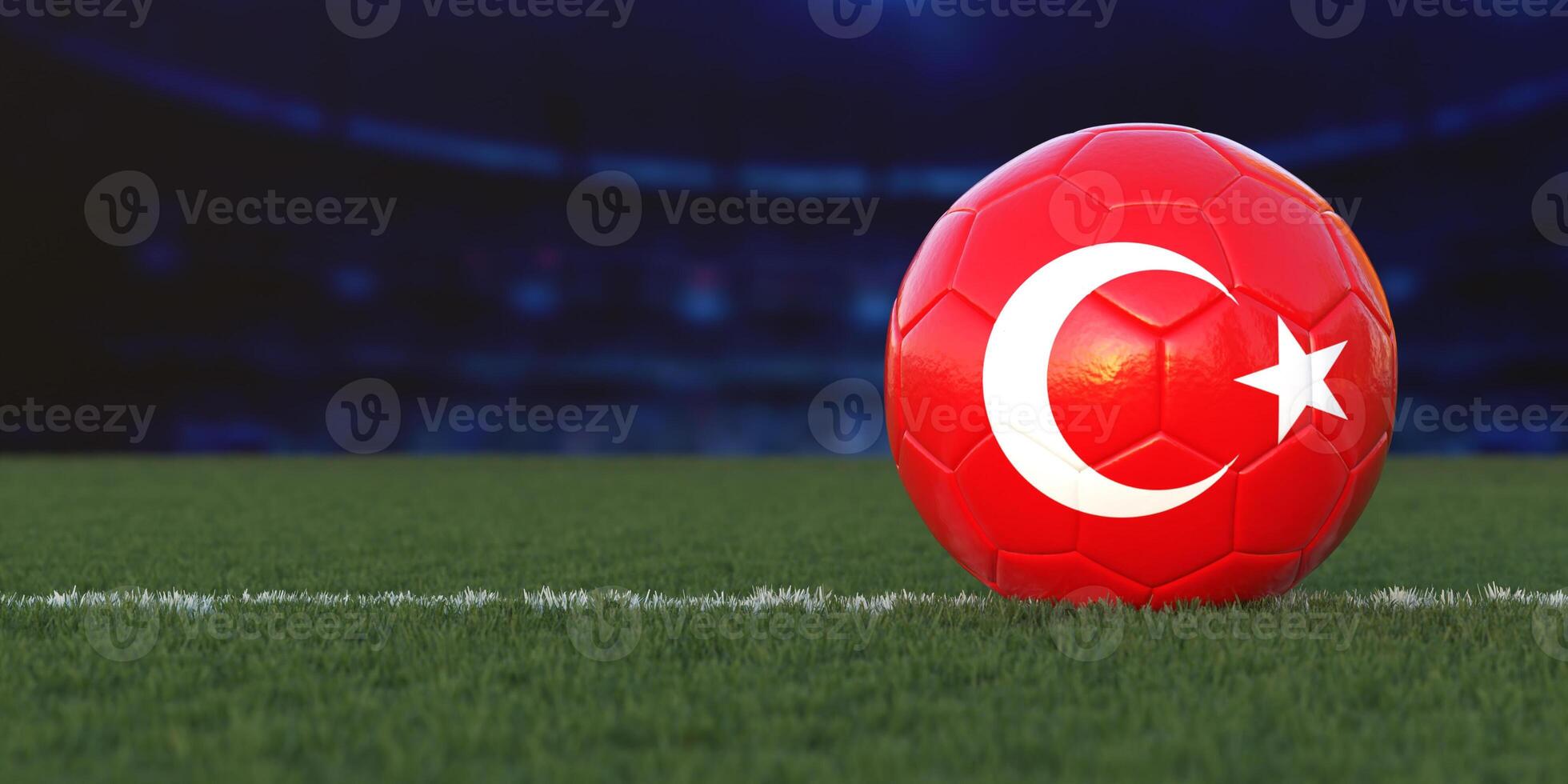 Flag of Turkey On Soccer Ball photo