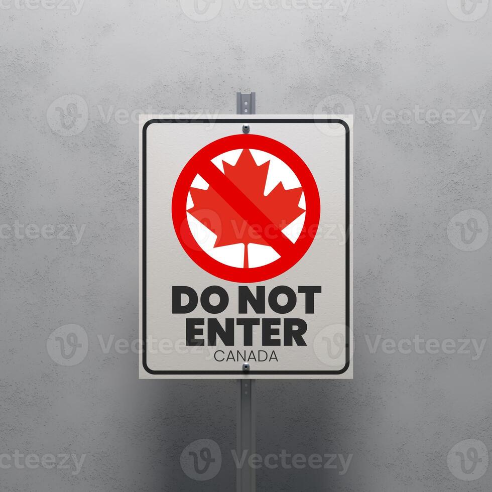 No Entry sign displaying the Canada flag photo