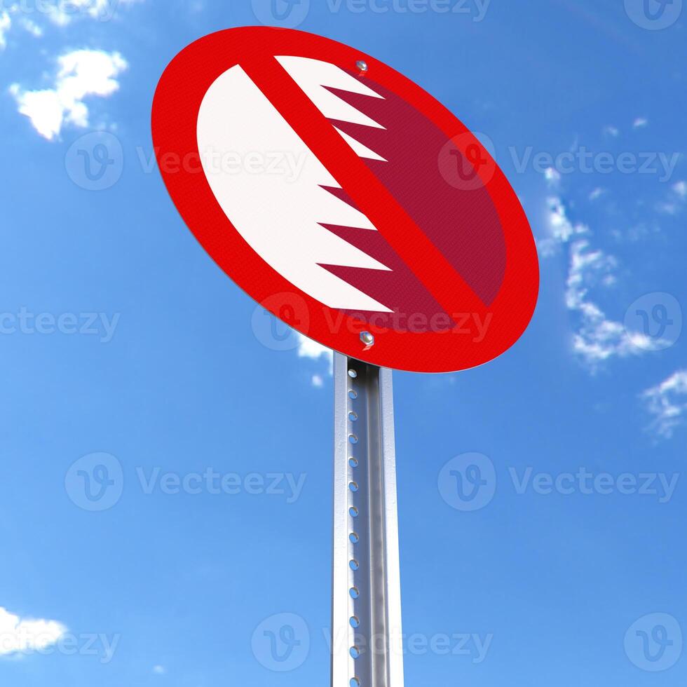 Do Not Enter sign with the flag of Qatar photo