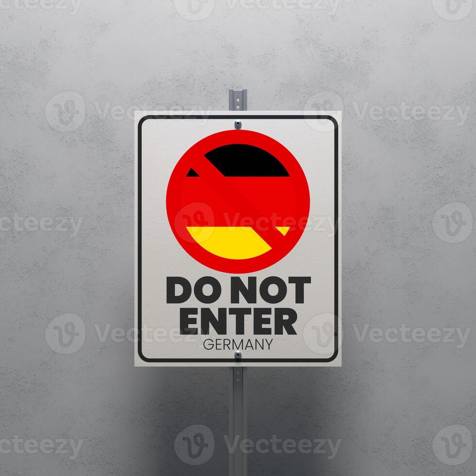 No Entry sign displaying the Germany flag photo