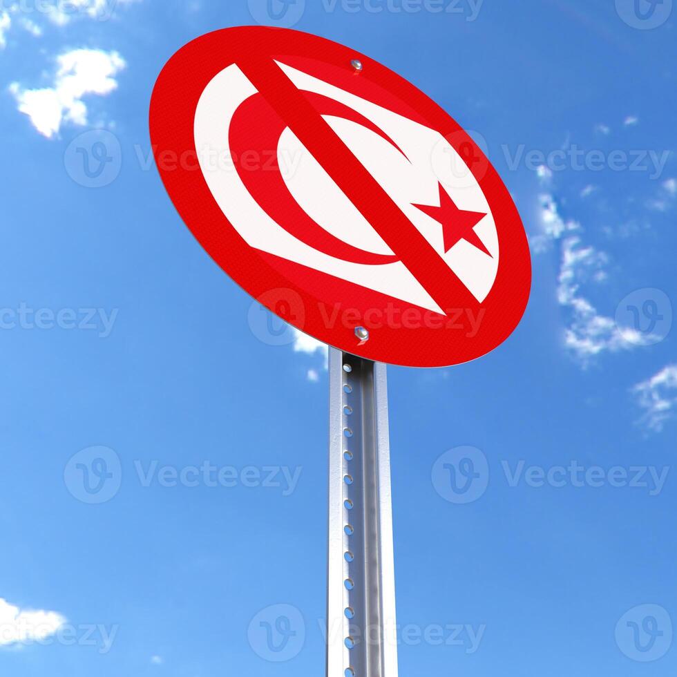 Do Not Enter sign with the flag of Northern Cyprus photo