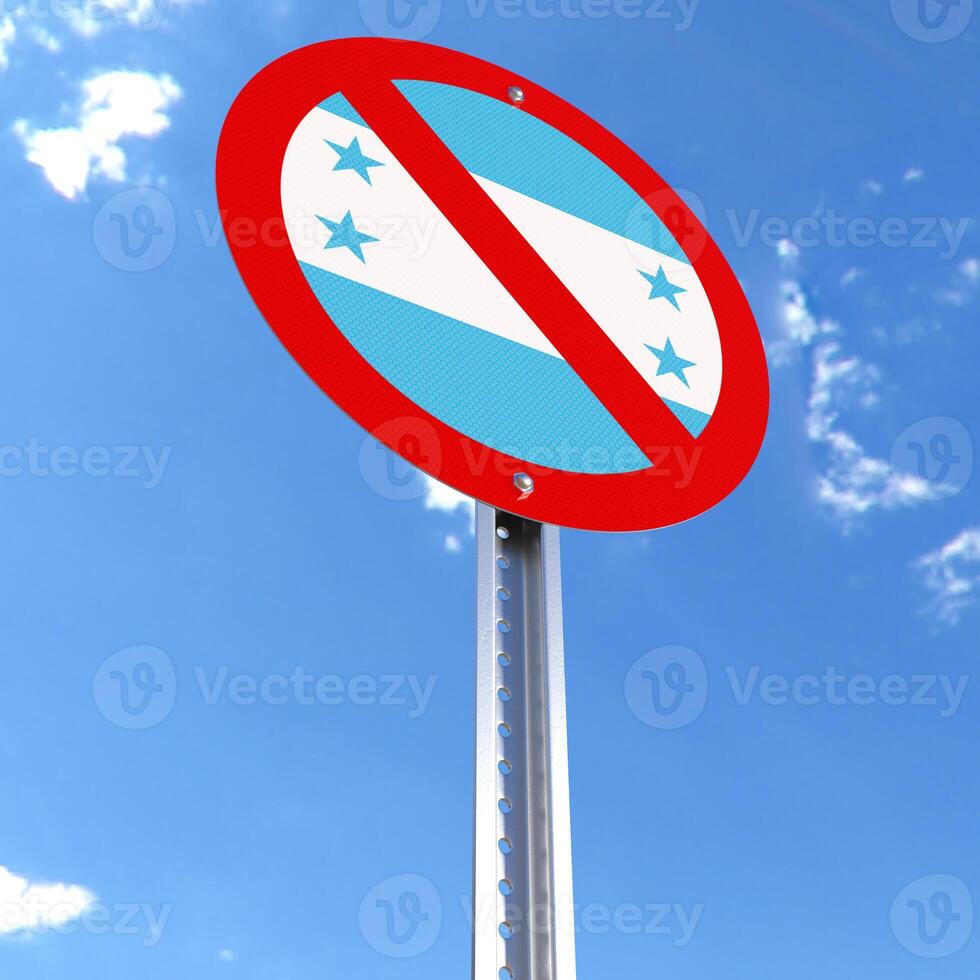 Do Not Enter sign with the flag of Honduras photo