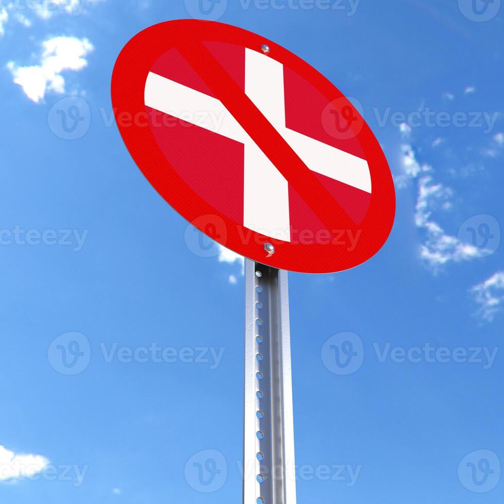Do Not Enter sign with the flag of Denmark photo