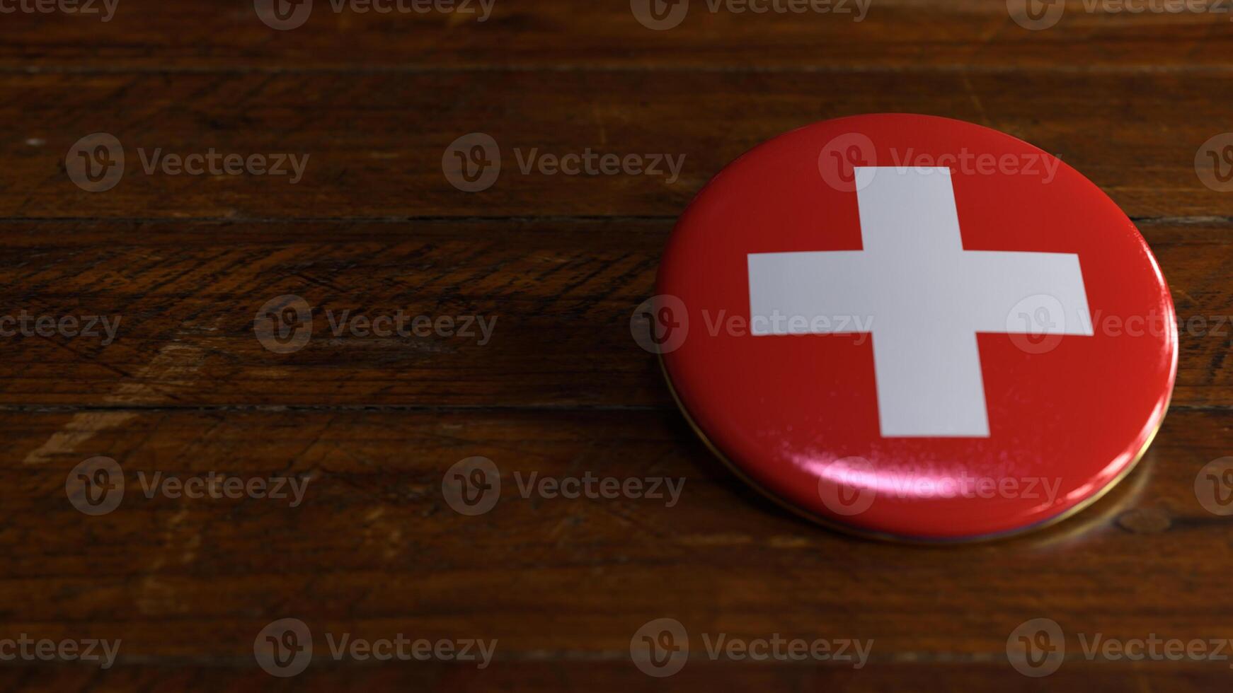 Switzerland Flag-Themed Voting Badge photo