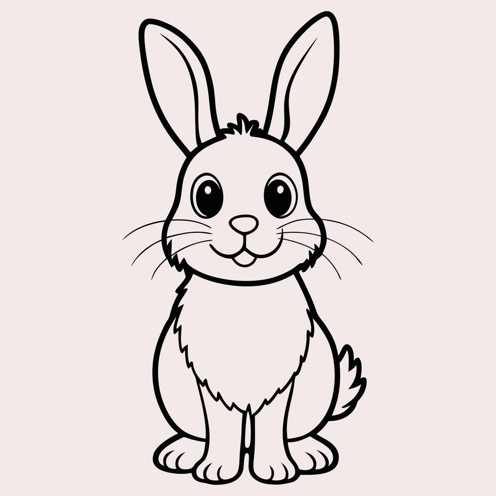 Happy Rabbit Illustration for DIY Crafts vector