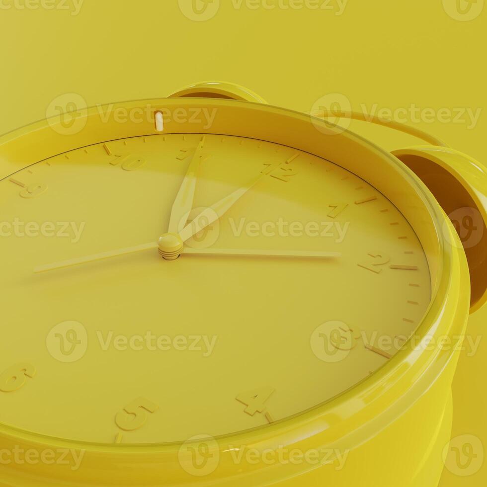 Yellow Analog Clock with Yellow Background photo