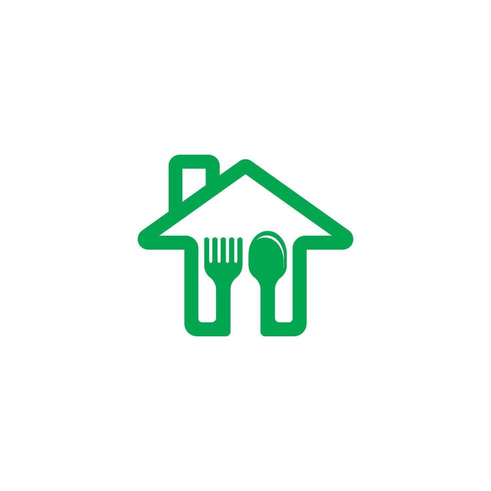 A green house with fork and knife inside vector