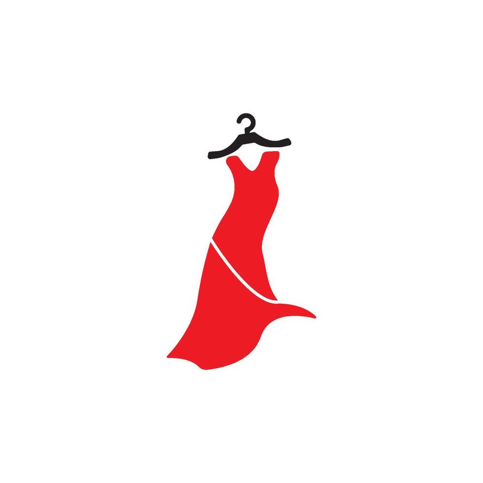 A red dress on a hanger logo vector