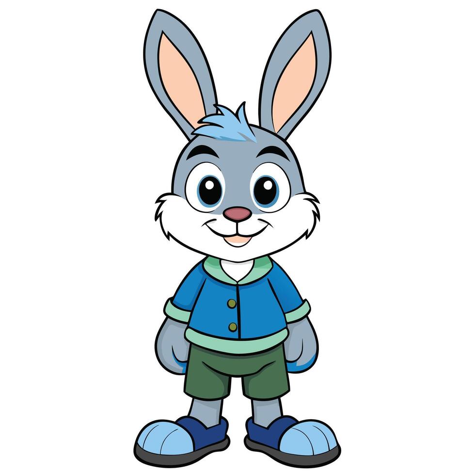 Rabbit Cartoon Character Illustration for Kids vector