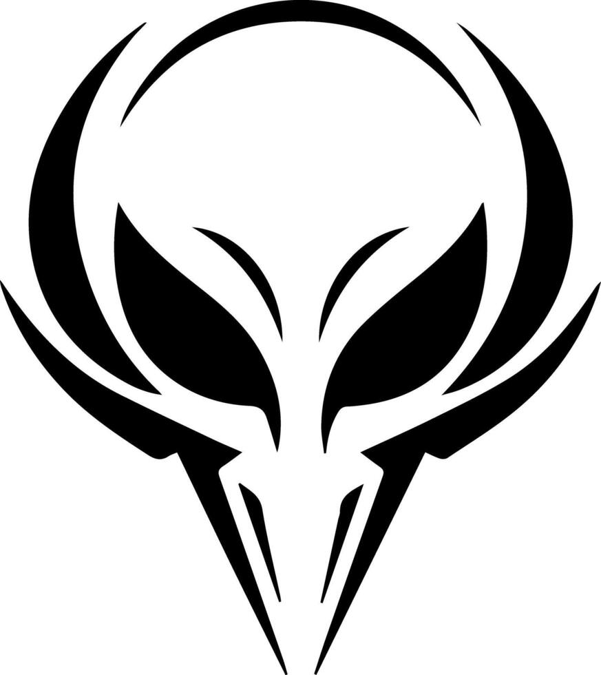illustration of an alien head in a minimalist style, ideal for logo and branding. vector
