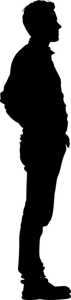 illustration showcasing a black silhouette of a man in full length, perfect for graphic design and creative projects. vector