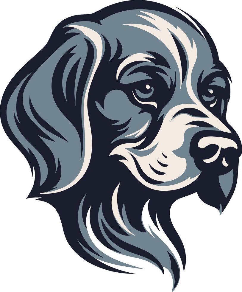 illustration of a logo featuring the silhouette of a cute dog, ideal for charming and friendly branding. vector