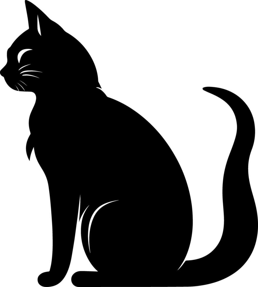 logo featuring a black silhouette of a cat, perfect for sleek and modern branding. vector