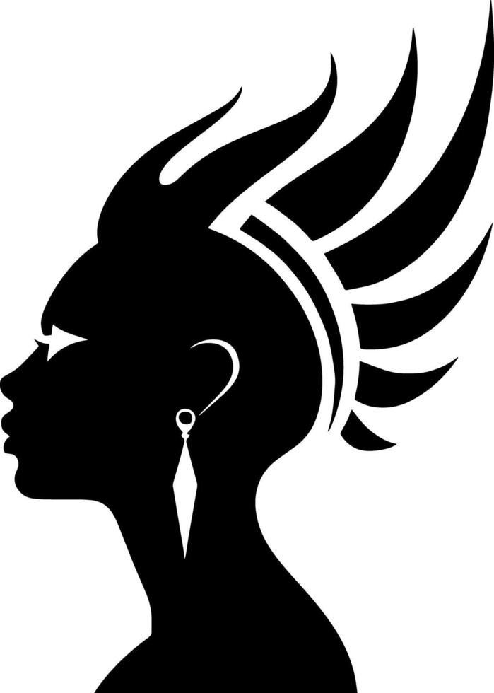 logo illustration featuring a black silhouette of a woman's head in side view, rendered in black and white for a sophisticated and timeless branding option. vector