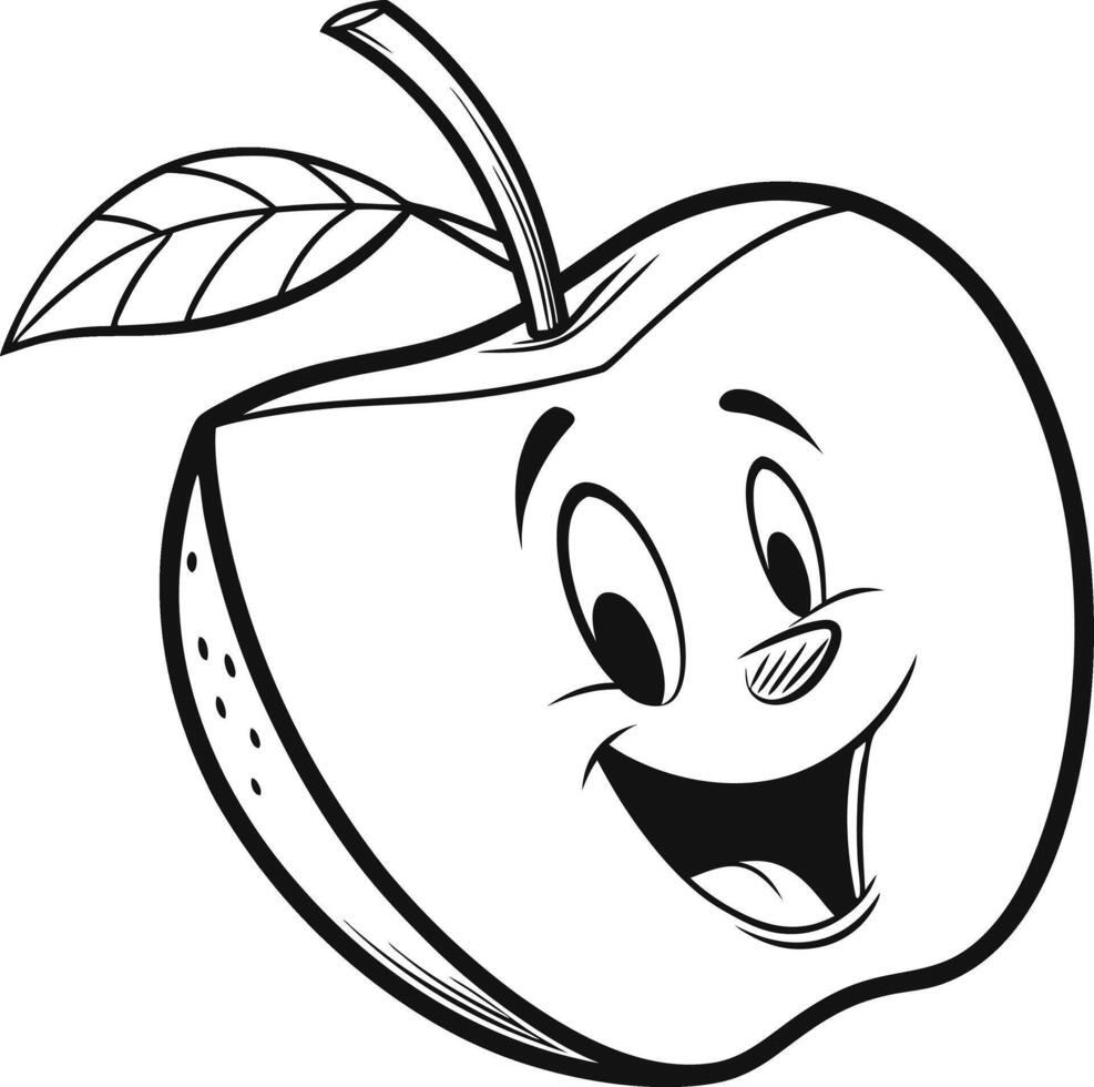 Apple coloring pages for kids vector