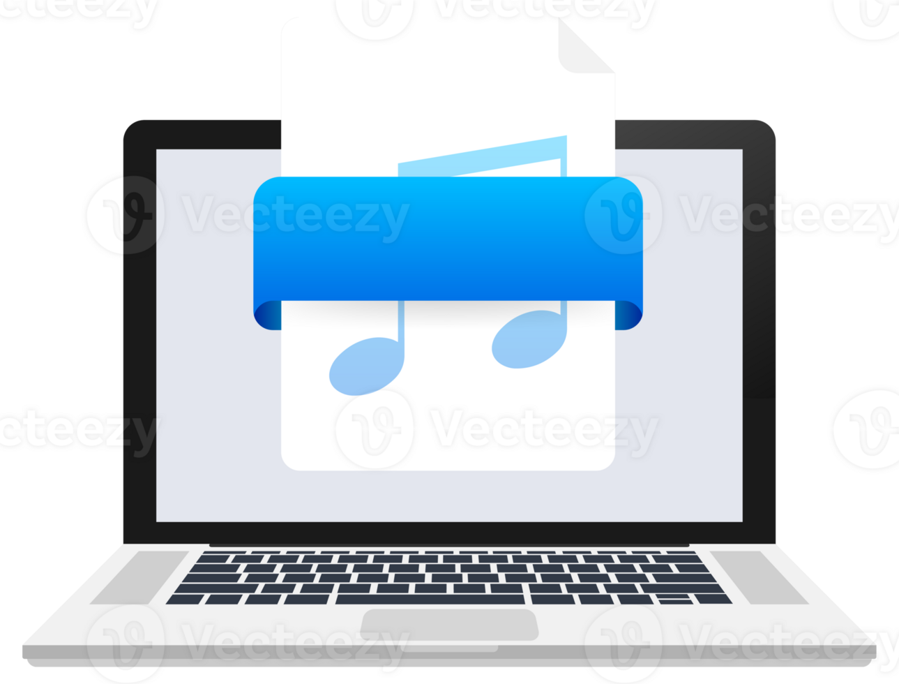 Aac file playing on a laptop computer, audio file format concept png