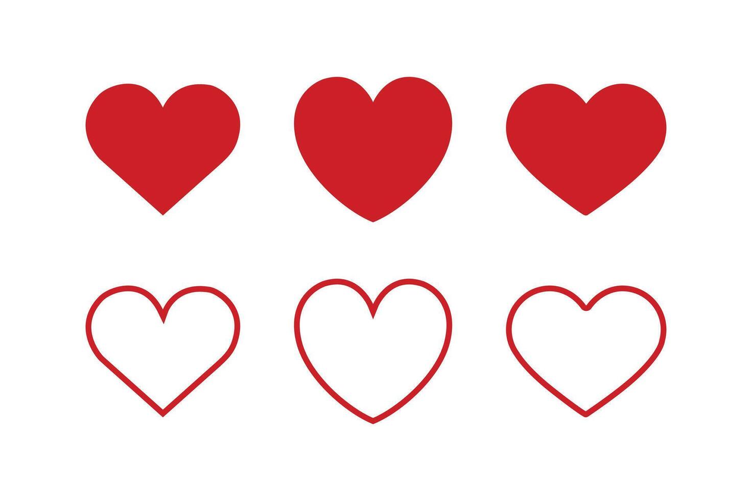red heart icon set design vector