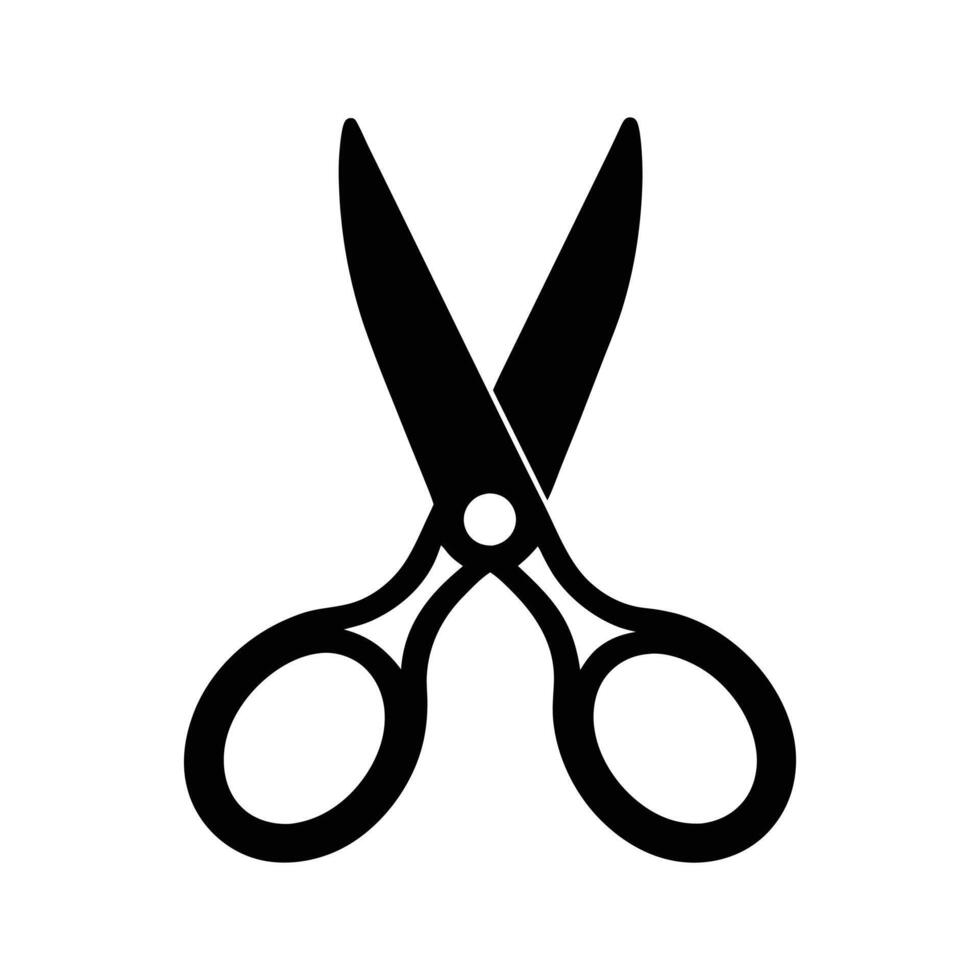 Minimalist Scissors Silhouette Bold Black Design for Modern and Creative Projects vector