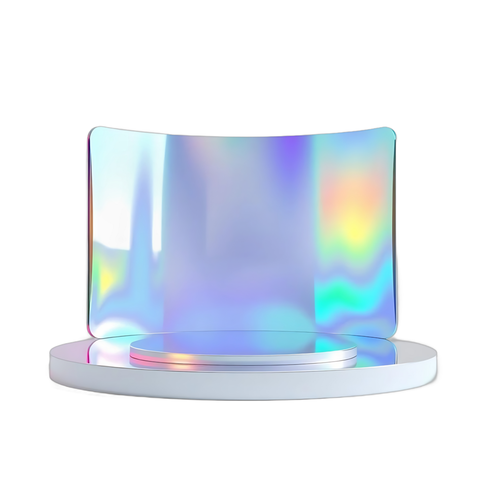 Iridescent Holographic Display Platform Minimalist Modern Design png