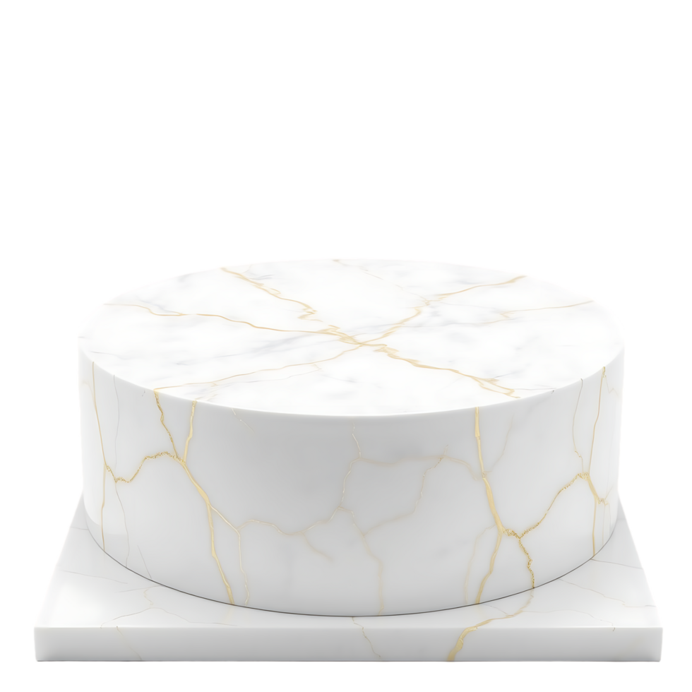Elegant White Marble Display Platform Gold Veins Modern Design png