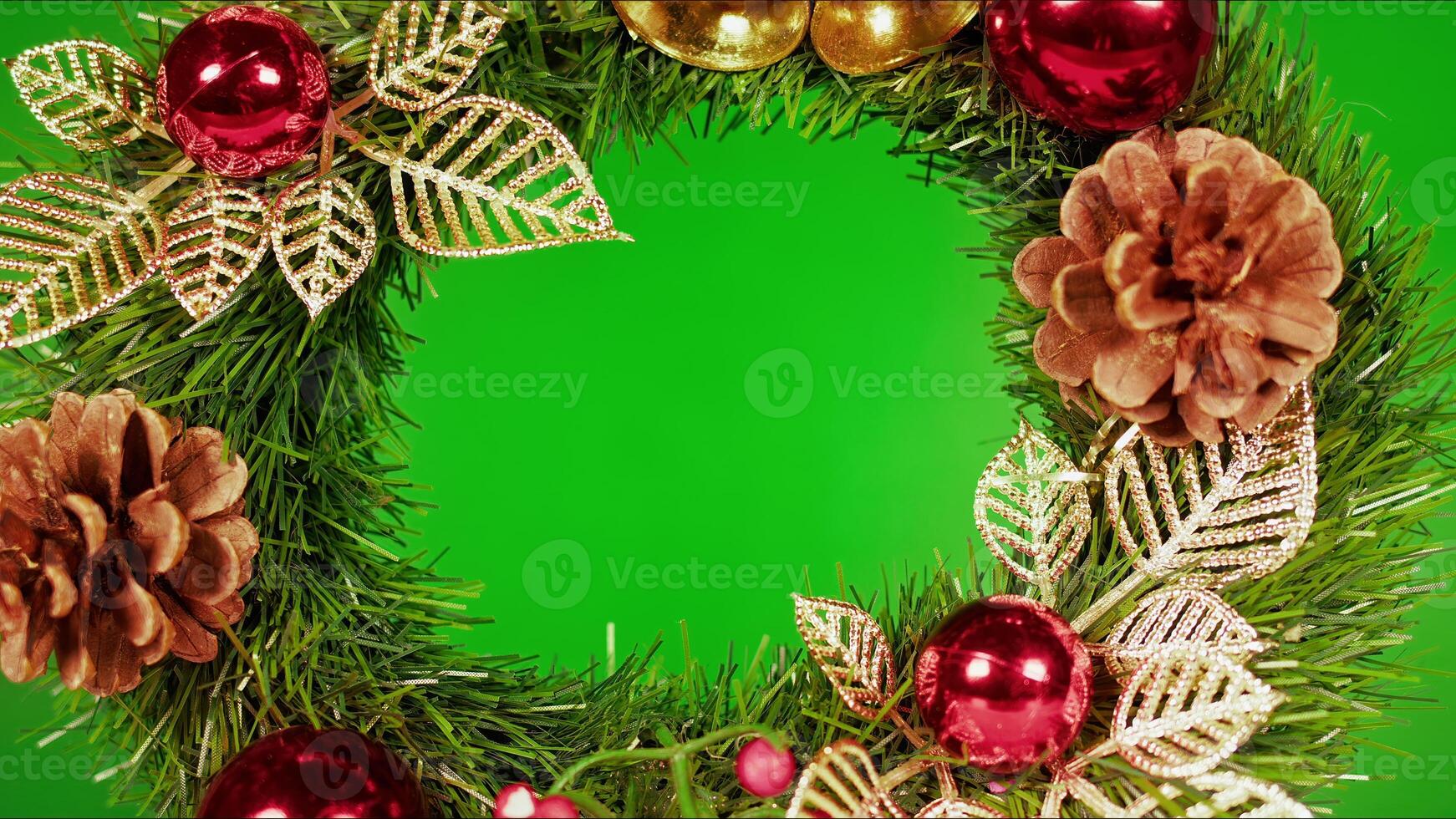 Christmas New Year Eve Celebration Decoration on Green Screen photo