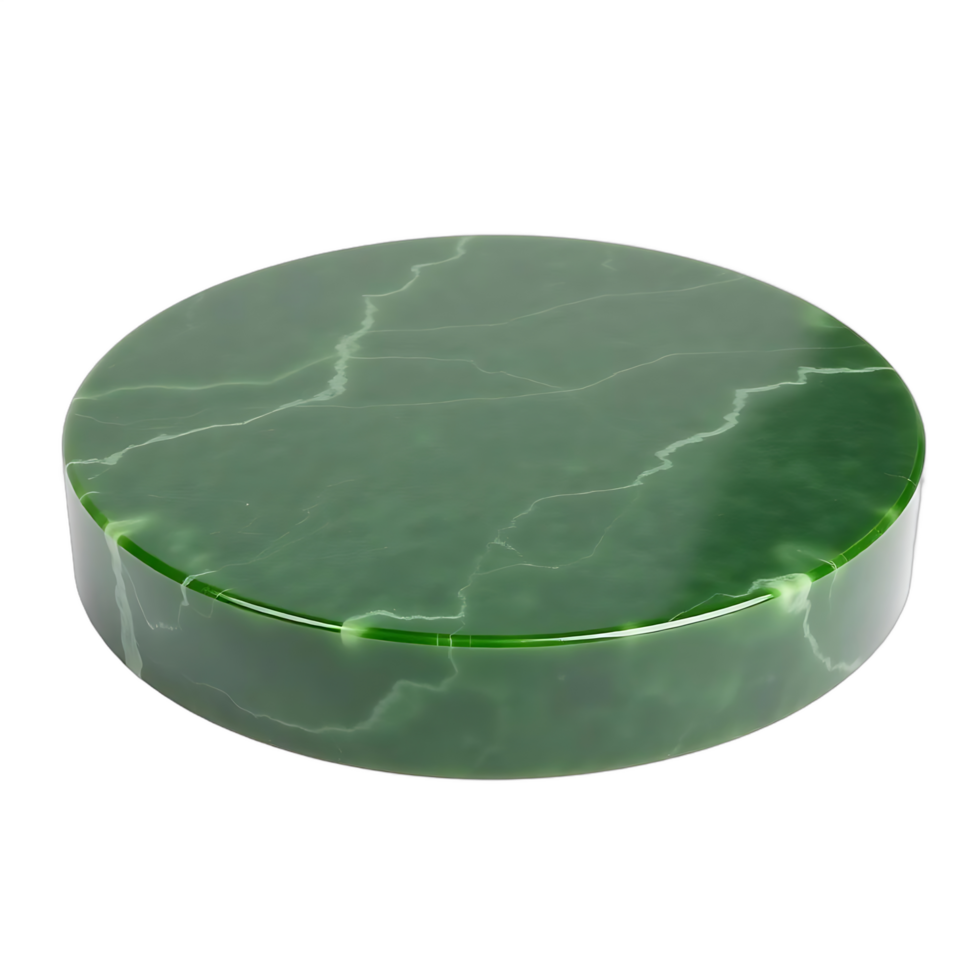 Green Jade Disc Polished Surface Elegant Minimalist Design png